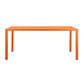 Slatted Top Metal Dining Table with Straight Legs Orange By Casagear Home BM223166