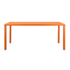 Slatted Top Metal Dining Table with Straight Legs Orange By Casagear Home BM223166