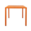 Slatted Top Metal Dining Table with Straight Legs Orange By Casagear Home BM223166