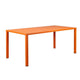 Metal Dining Table | Slatted Top | Straight Legs | Orange