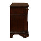 3 Drawer Wooden Nightstand with Molded Details and Metal Pulls, Brown By Casagear Home