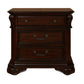 3 Drawer Wooden Nightstand with Molded Details and Metal Pulls Brown By Casagear Home BM223269