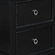 2 Drawer Wooden nightstand with Tapered Legs and Metal Rings Black By Casagear Home BM223297