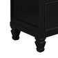 2 Drawer Wooden nightstand with Tapered Legs and Metal Rings Black By Casagear Home BM223297