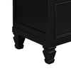 2 Drawer Wooden nightstand with Tapered Legs and Metal Rings Black By Casagear Home BM223297