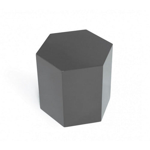 Hexagonal End Table | Medium | High Gloss | Gray