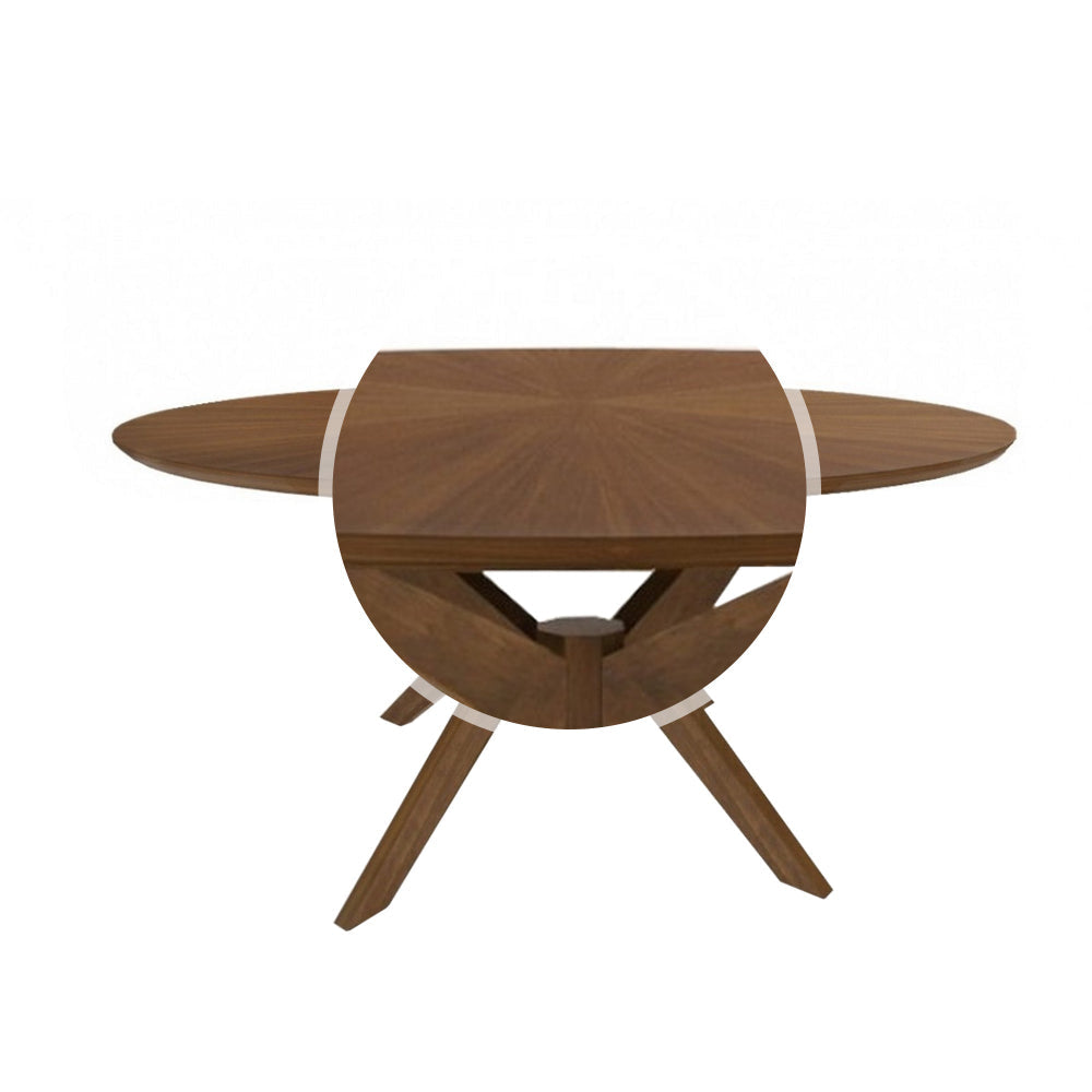 Contemporary 75 Inch Round Wooden Dining Table with Spider Legs Brown By Casagear Home BM223428