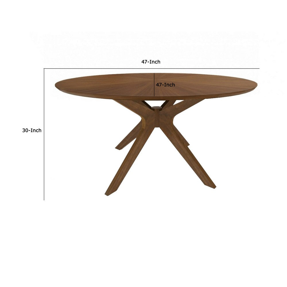 Dining Table | 59" Round | Spider Legs | Brown