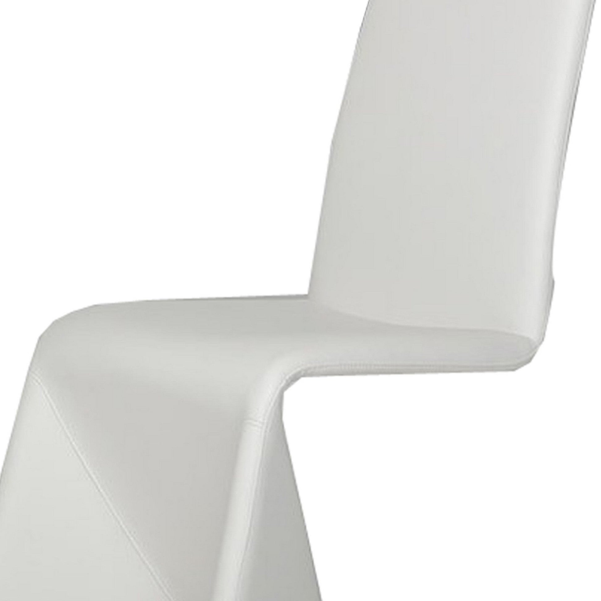 Metal Frame Leatherette Dining Chair Set of 2 White By Casagear Home BM223487