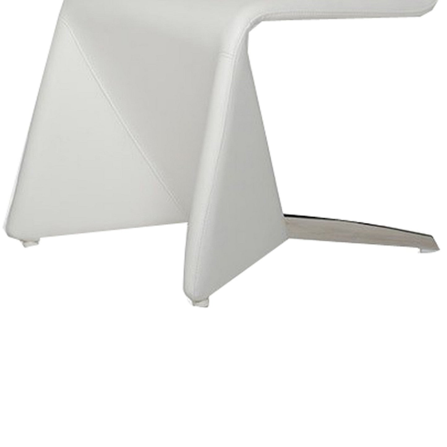 Metal Frame Leatherette Dining Chair Set of 2 White By Casagear Home BM223487