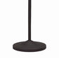 Metal Floor Lamp with Leaf Accent Body and Fabric Bell Shade,Black and Gray By Casagear Home BM223582