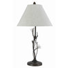 Table Lamp | Pine Twig Accent | Conical Shade | Bronze & White
