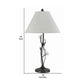 Pine Twig Accent Metal Body Table Lamp with Conical Shade Bronze and White By Casagear Home BM223610