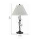 Pine Twig Accent Metal Body Table Lamp with Conical Shade Bronze and White By Casagear Home BM223610