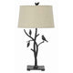 Table Lamp | Tree & Bird Body | Tapered Shade | Black & Beige