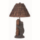 Table Lamp | Resin Bear Body | Twig Shade | 150W | Gray & Brown