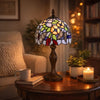 Tiffany Table Lamp | Metal Body | Butterfly Shade | Multicolor