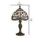 Metal Body Tiffany Table Lamp with Dragonfly Design Shade, Multicolor