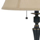 Table Lamp | Fabric Bell Shade | Beige & Black