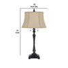Table Lamp | Fabric Bell Shade | Beige & Black