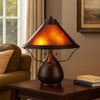 Table Lamp | Pot Bellied | Mica Shade | Bronze
