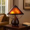 Table Lamp | Pot Bellied | Mica Shade | Bronze