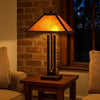 Table Lamp | 25" | Ball Inlay Body | Mica Shade | Bronze