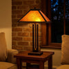 Table Lamp | 25" | Ball Inlay Body | Mica Shade | Bronze