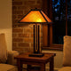 Table Lamp | 25" | Ball Inlay Body | Mica Shade | Bronze