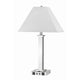 Table Lamp | Trapezoid Shade | USB Ports | White & Chrome