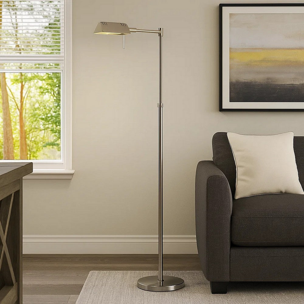 Floor Lamp | 10W LED | Swing Arm | Adjustable | Chrome