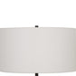 Drum Shade Table Lamp with Wooden Tripod Base White and Brown By Casagear Home BM224833