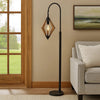 Floor Lamp | Downbridge | Wood Accents | Black