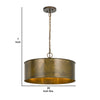 60 X 3 Watt Round Metal Frame Chandelier with 6 Foot Chain, Distressed Gold By Casagear Home