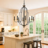 Chandelier | 60W x 8 | Tubular Frame | Textured Bronze