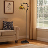 Tiffany Floor Lamp | Downbridge | Leaf Accents | Multicolor