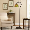 Tiffany Floor Lamp | Downbridge | Leaf Accents | Multicolor