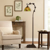 Tiffany Floor Lamp | Downbridge | Leaf Accents | Multicolor