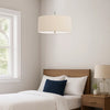 Pendant Lighting | Fabric Drum Shade | Corded | Off White