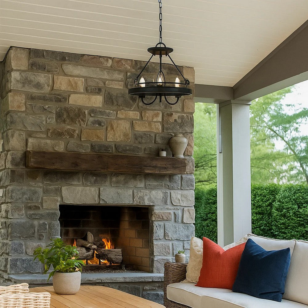 Pendant Fixture | 60W x 3 | Metal Frame | Hardwired | Textured Gray