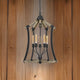Pendant Fixture | 5 Bulb | Wood & Metal Frame | Brown & Black