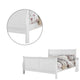 Sleigh Design Eastern King Size Bed with Sleek Legs White BM225043