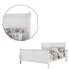 Sleigh Design Eastern King Size Bed with Sleek Legs White BM225043