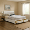 King Bed | 2 Drawer | Panel Headboard | White
