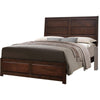 King Bed | Raised Panel Design | Sleek Legs | Walnut Brown