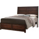 King Bed | Raised Panel Design | Sleek Legs | Walnut Brown