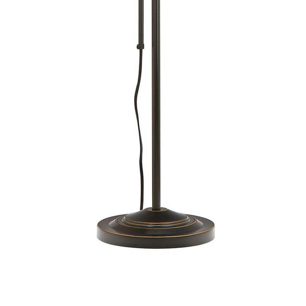 Metal Rectangular Floor Lamp with Adjustable Pole Dark Bronze By Casagear Home BM225081