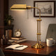Desk Lamp | Rectangular Metal | Adjustable Pole | Gold