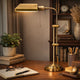 Desk Lamp | Rectangular Metal | Adjustable Pole | Gold