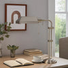 Desk Lamp | Rectangular Metal | Adjustable Pole | Silver